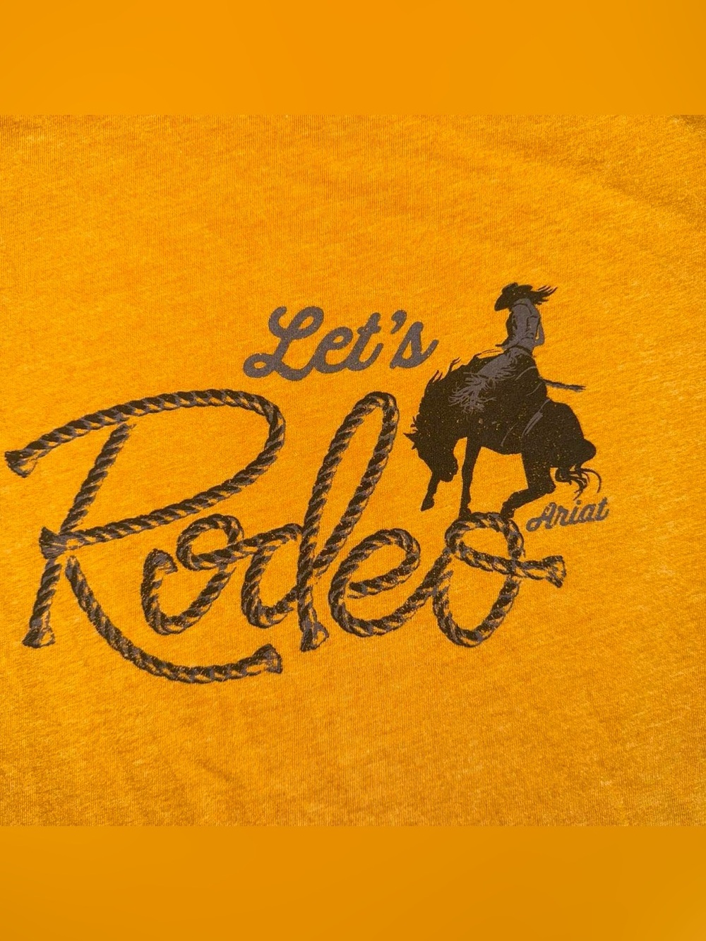 Ariat women’s Mustard 'Let's Rodeo' Graphic Tee - Picture 2 of 4